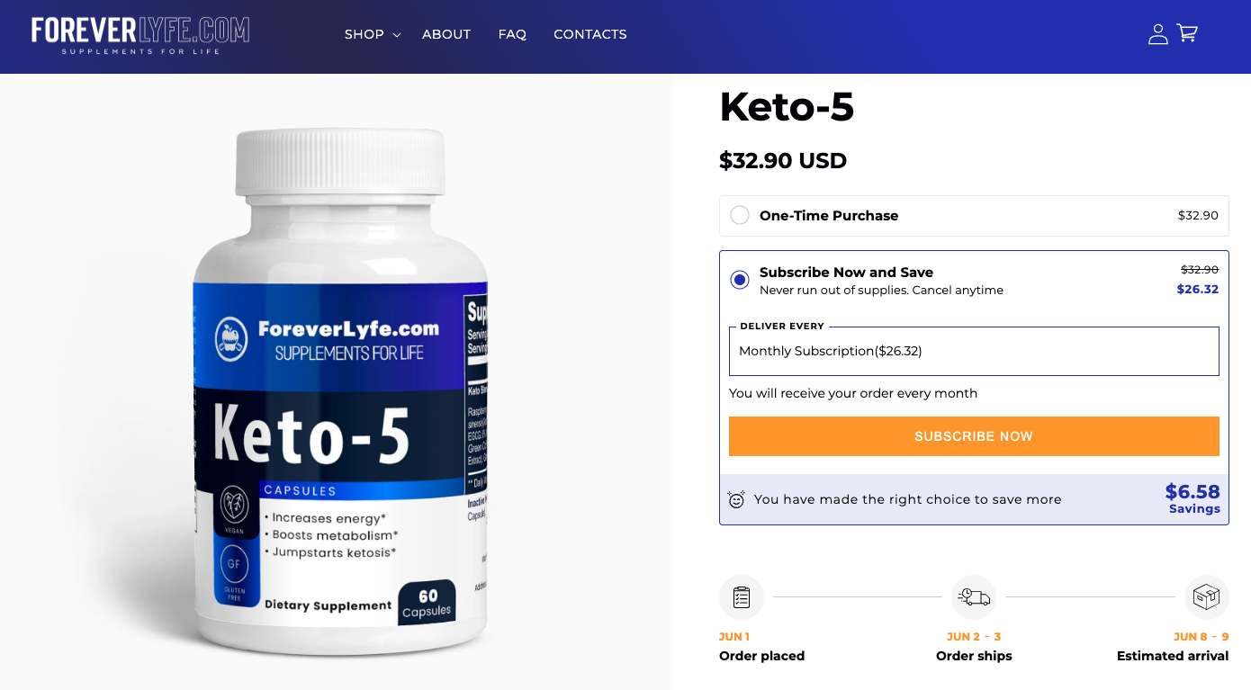 ForeverLyfe Keto-5 Price